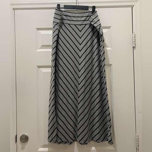 Grey and Black Jersey Knit Maxi Skirt, 1X - Picture 1 of 5